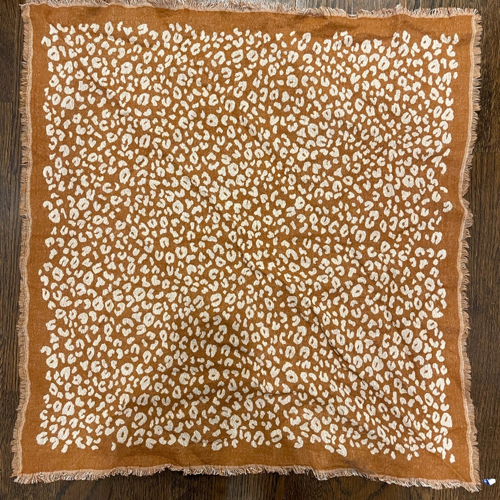 Madewell Brown and White Leopard Print Scarf